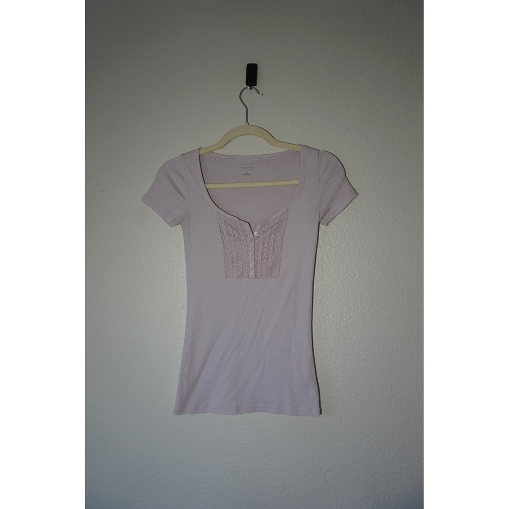 Hollister Ribbed Lace Bib Y2k layering Top Coquette Balletcore Lavender XS